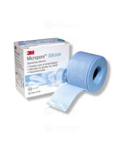 Sparadrap de fixation Micropore silicone couleur bleue